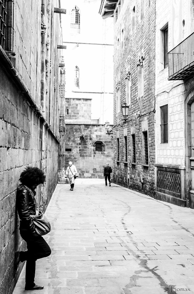 A stone lane in old Barcelona