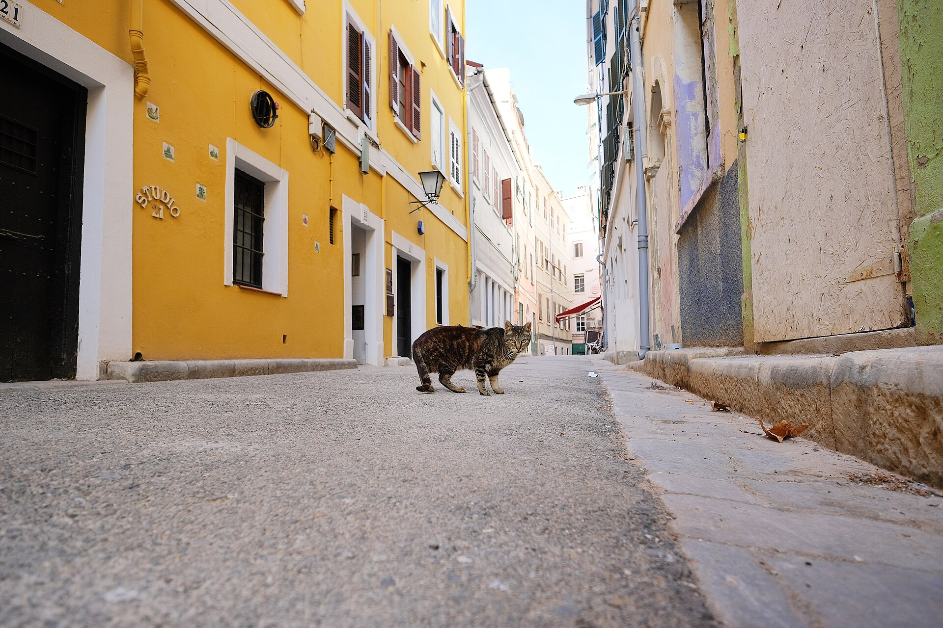 A steep street in Gibraltar