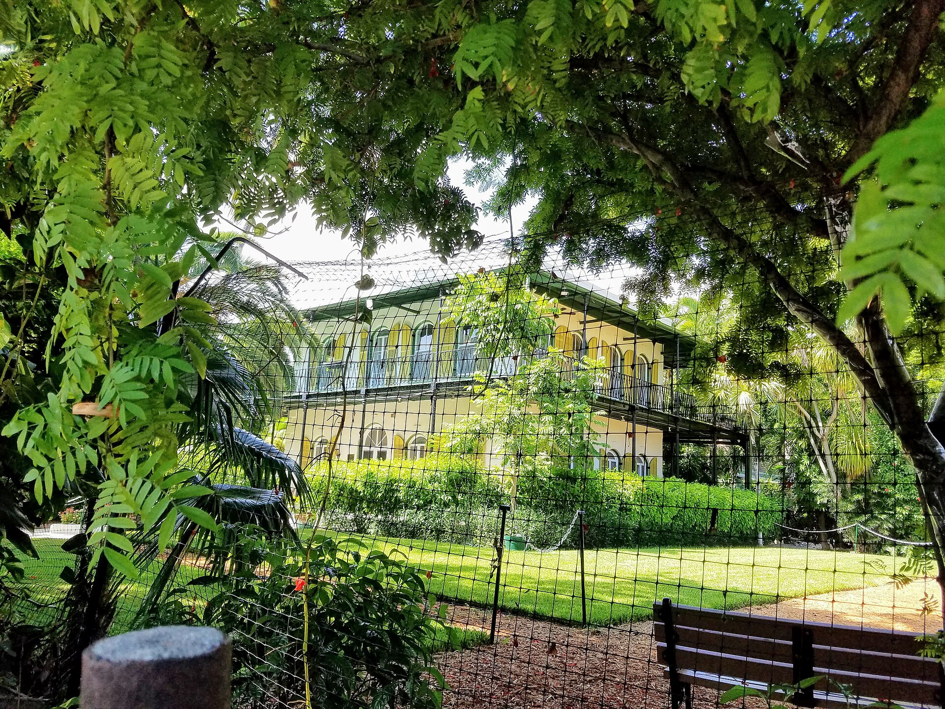 The veranda and garden of the Hemingway House in Key West