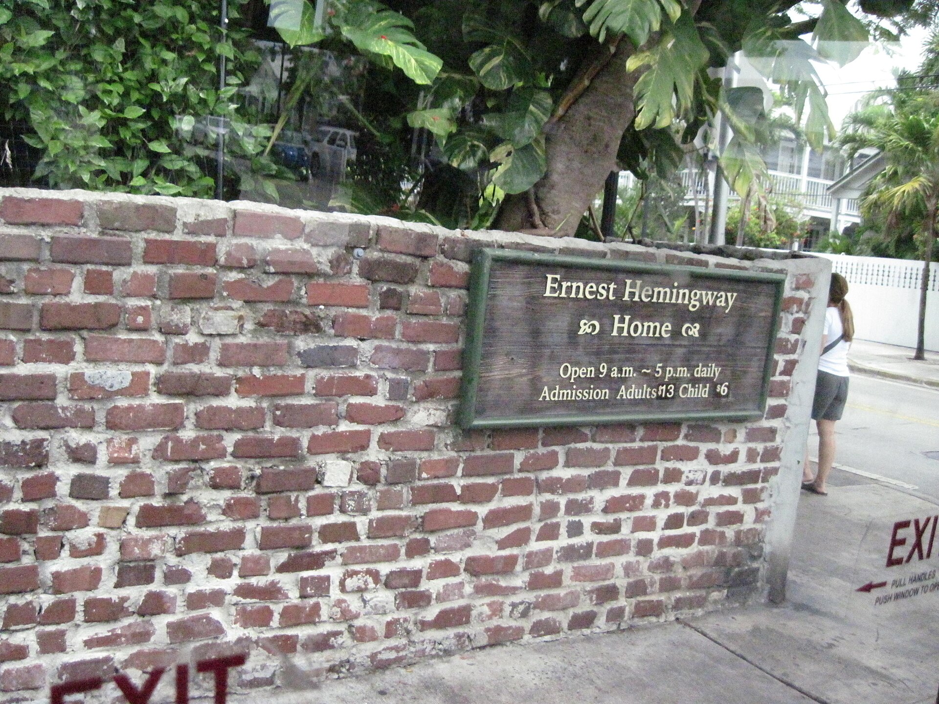 The sign at the entrance to the Ernest Hemingway Home and Museum in Key West