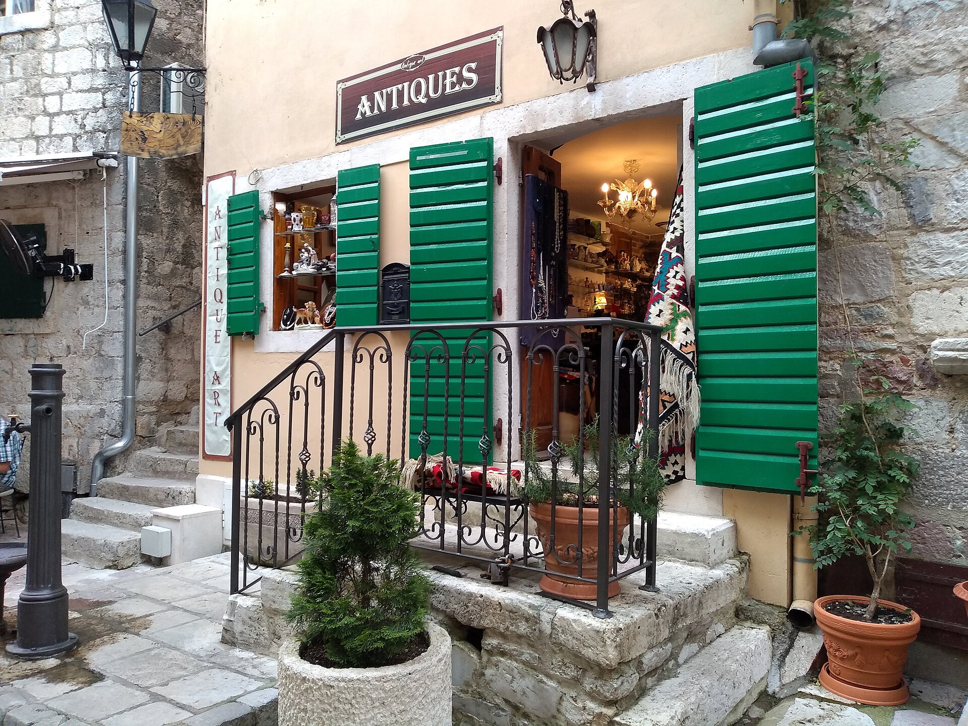 A narrow stone street in Kotor old town
