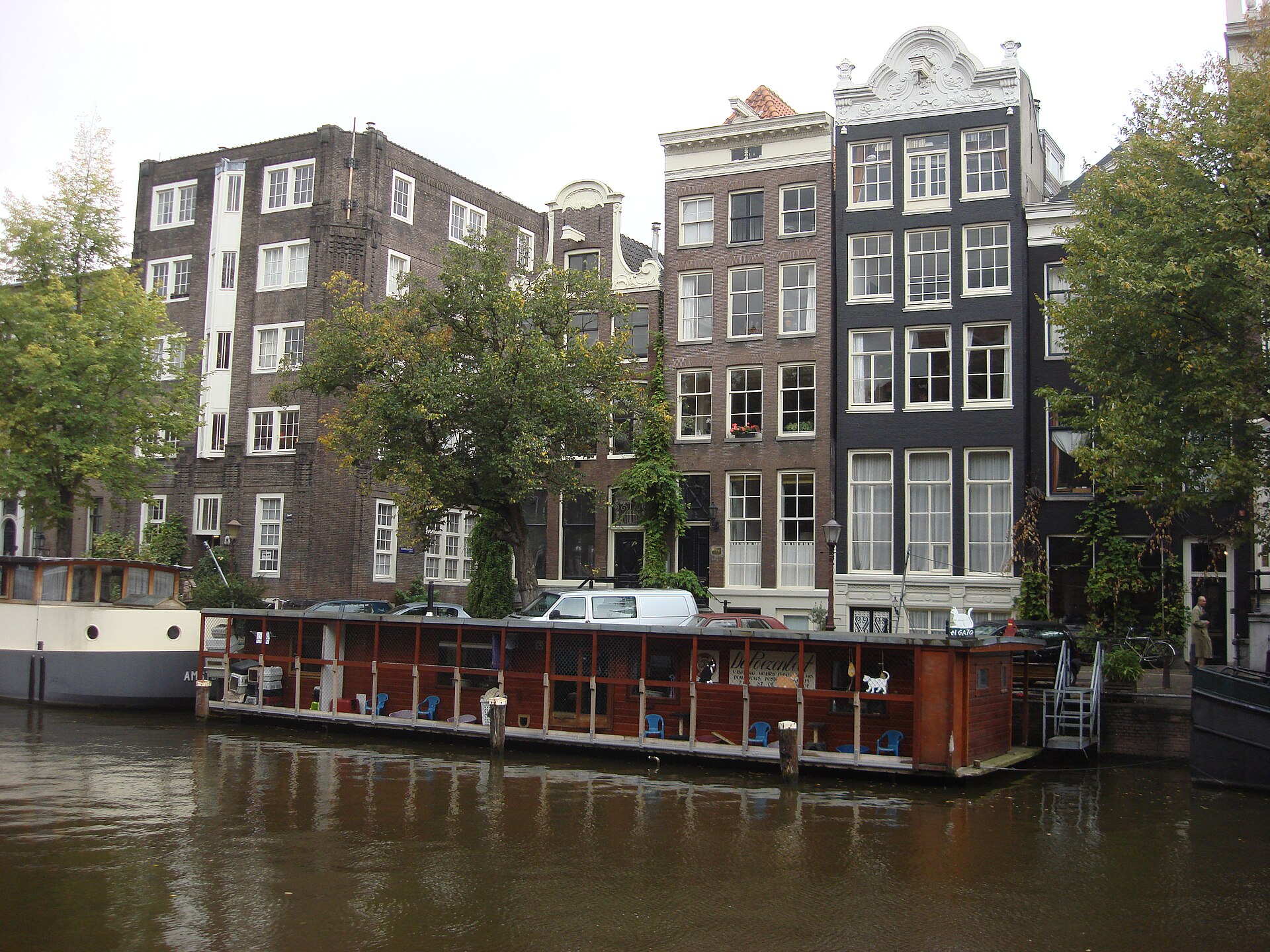 The cat boat on the Singel in Amsterdam