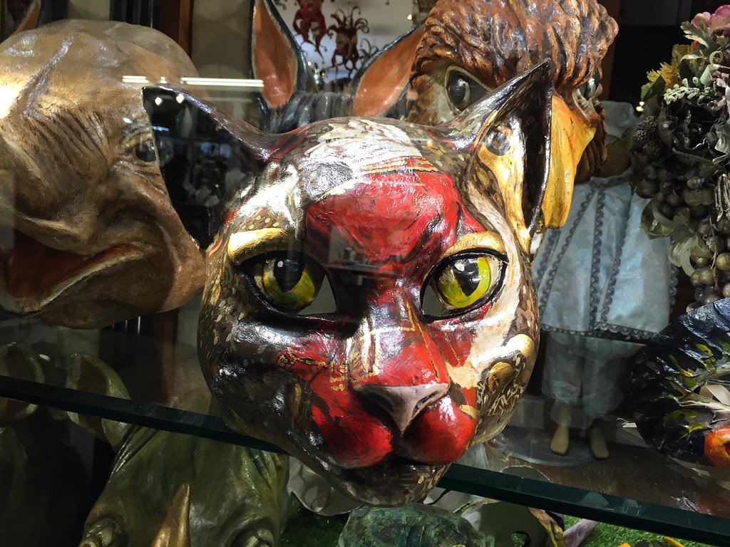 A Venetian carnival mask of a cat